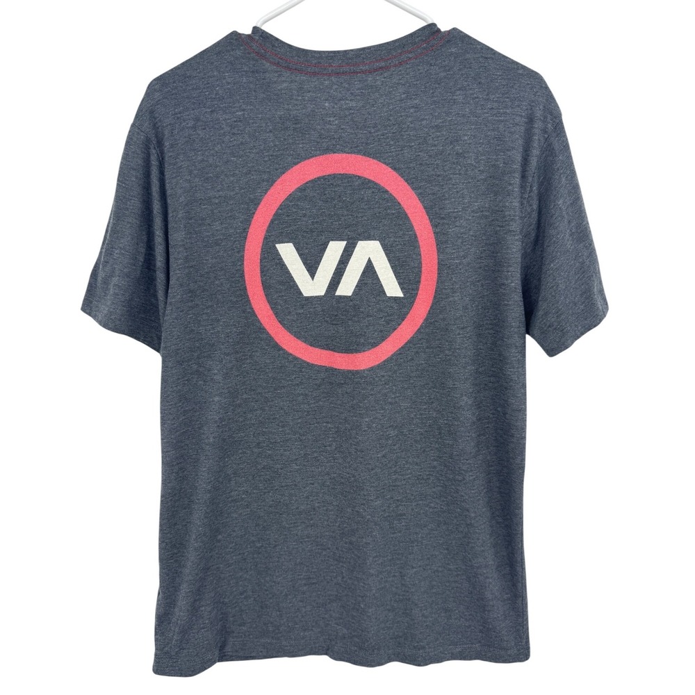 RVCA Mens Vintage Dye Slim Fit T-Shirt Charcoal Grey VA Logo Size Medium